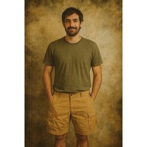 Drake Clothing Company Mens Tan Cargo Shorts 100%‎ Cotton 2XL 44" Waist